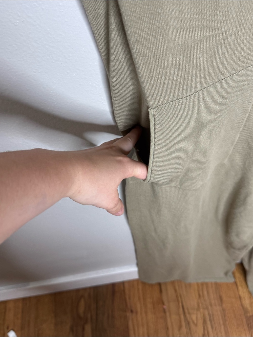 Böhme Olive Green Wide Leg Jumpsuit Scoop Neck Loungewear Romper Pockets - Picture 5 of 9